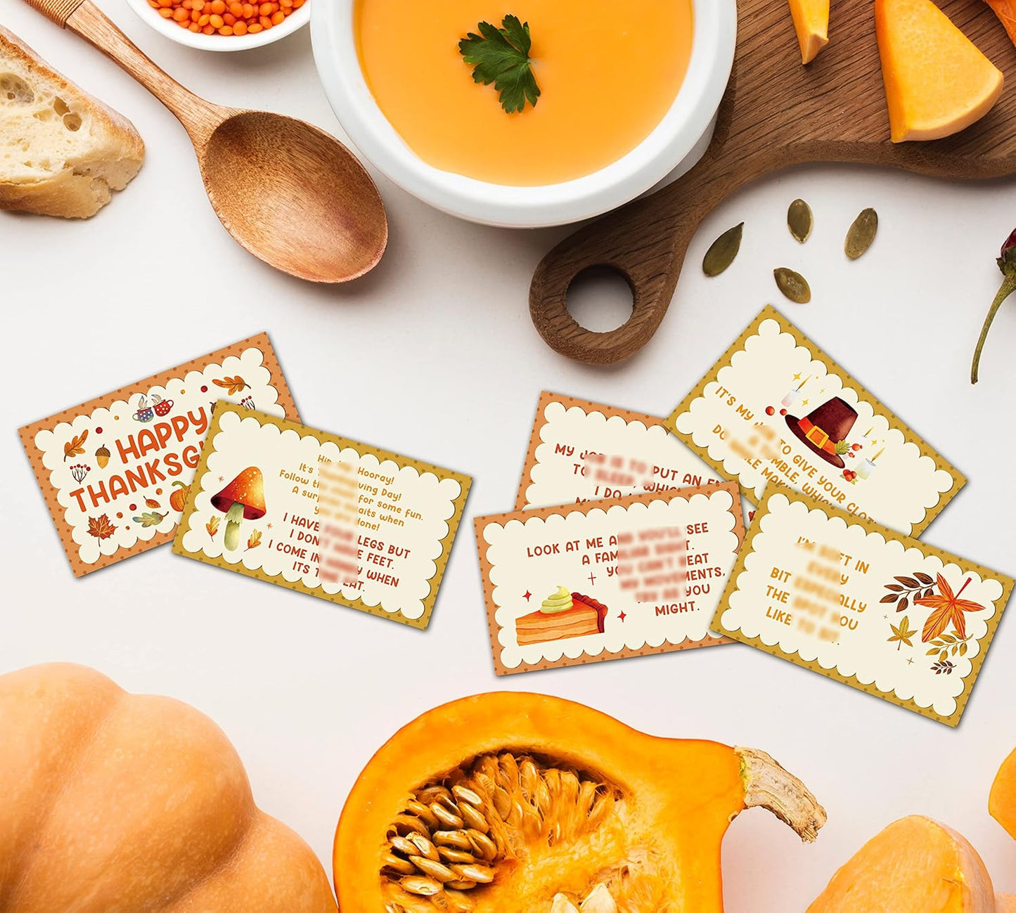 Thanksgiving Treasure Hunt Clues - Fall Scavenger Hunt Clues - Outdoor Indoor Autumn Harvest Riddles - Turkey Party Games for Adults - Thanksgiving's Day Activities & Decorations (14 Pack)-01