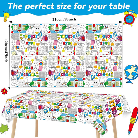 Qyeahkj Giant Summer Coloring Paper Tablecloth for Kids Huge Summer Beach World Posters Activity Large Color-in Poster Table Cover for Boys Girls Preschool Kindergarten Classroom Arts and Crafts