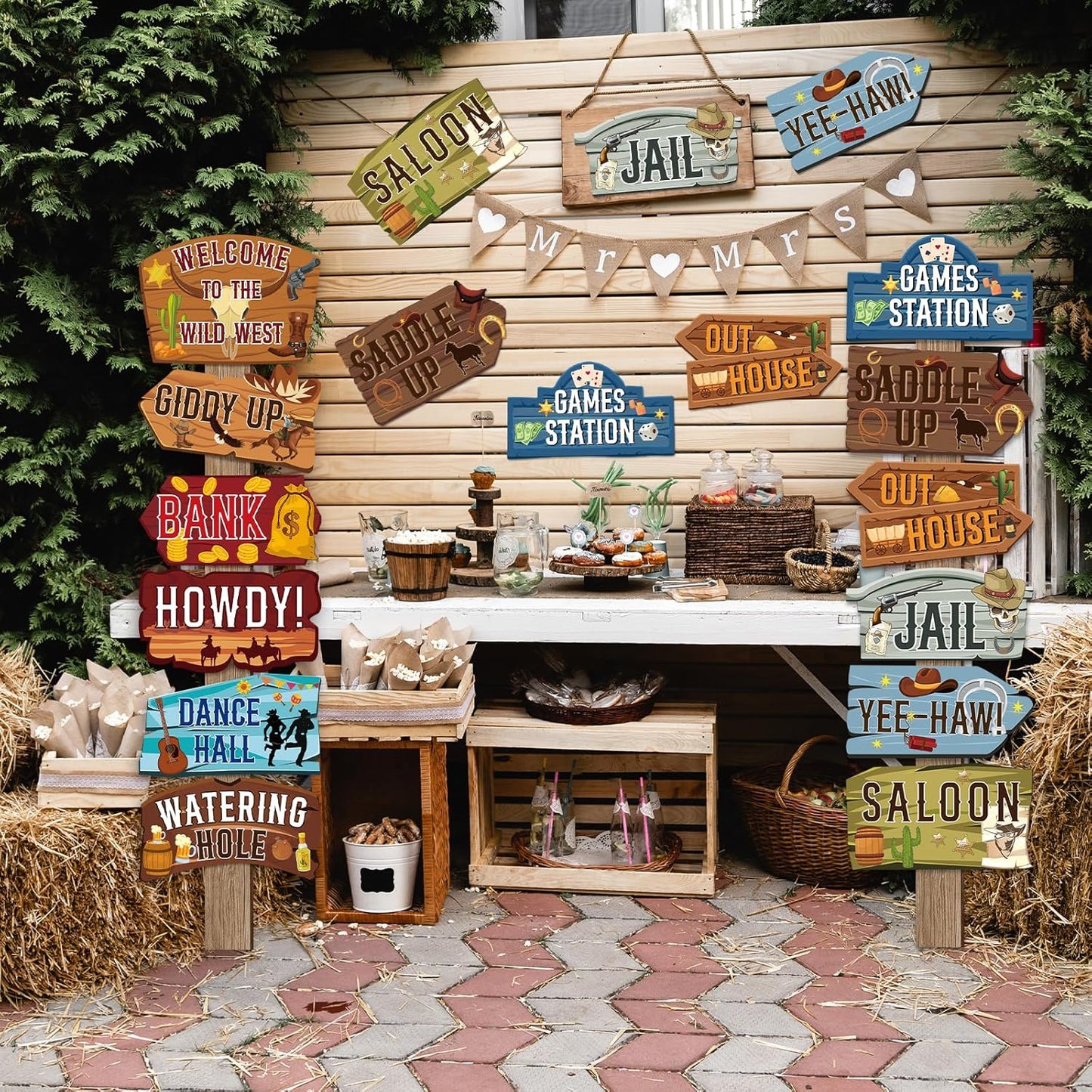 24 Pieces Retirement Decorations Retirement Party Directional Sign Retired Welcome Signs for Adults Retirement Themed Party Decorations Birthday Party Supplies
