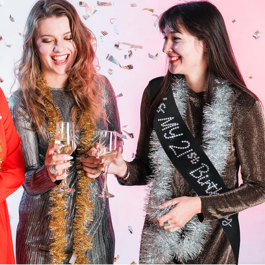 It's My 21st Birthday Sash, Black Satin Birthday Sash with Glitter Rhinestones Decorations for Girls or Women, Finally 21 Bday Sashes, Ideal Twenty One Gifts, Happy 21 Bday Party Decorations