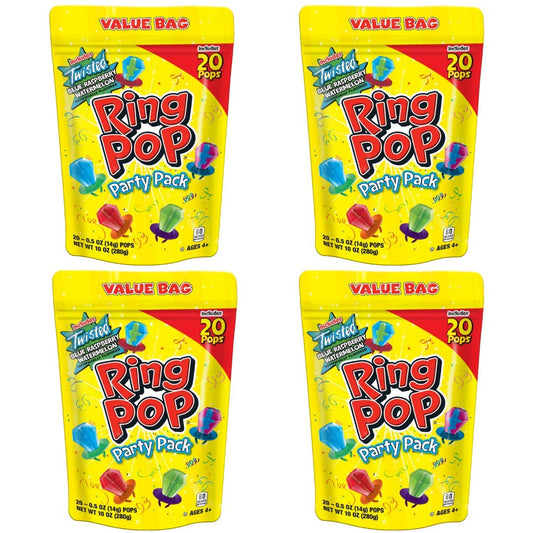Ring Pop Lollipops - Bulk Candy Individually Wrapped Suckers Variety Party Pack- 50 Count w/Assorted Flavors - Hard Candy for