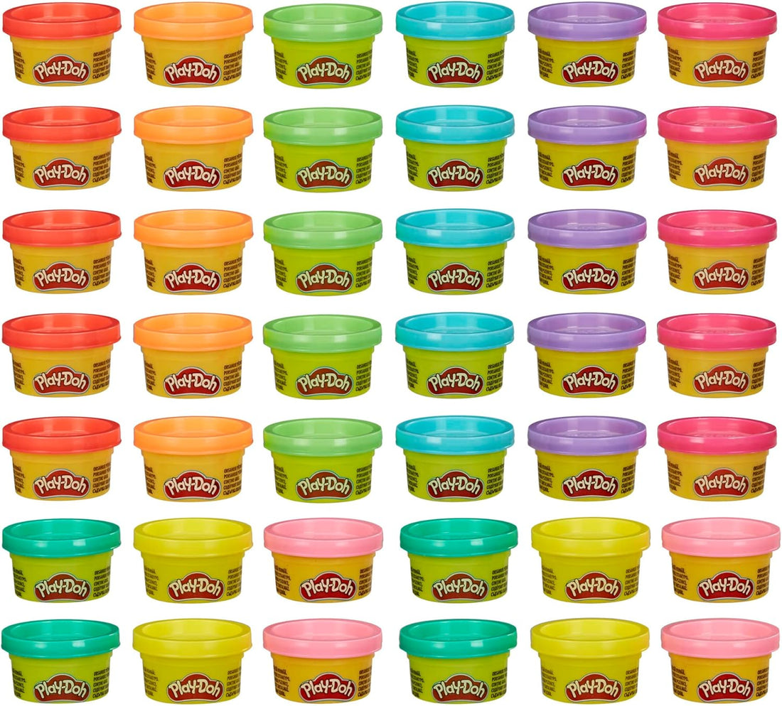 Play Doh Bulk Handout 42-Pack of 1-Ounce Modeling Compound Cans, Back to School Gifts, Prizes, & Party Favors, Kids Arts & Cr