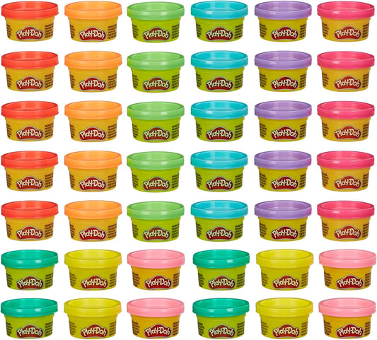 Play Doh Bulk Handout 42-Pack of 1-Ounce Modeling Compound Cans, Back to School Gifts, Prizes, & Party Favors, Kids Arts & Cr