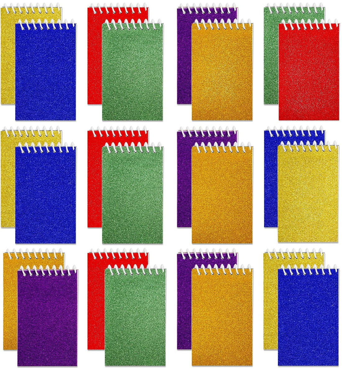 Bedwina Mini Prism Spiral Notepads - (Bulk Pack of 24) Small Pocket Mini Notepads for Kids, 2.5 Inch x 3.6 Inch - Spiral Sket