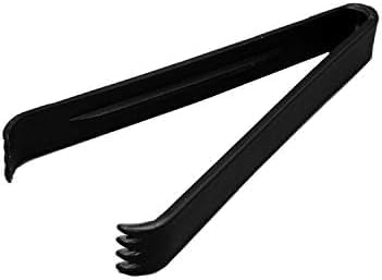 Party Essentials 6.5" Plastic Serving Tongs, 8-Count, Black