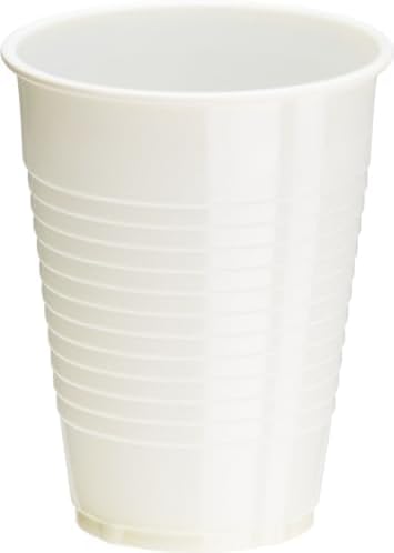 DecorRack 20 Party Cups 12 oz Disposable Plastic Cups for Birthday Party Bachelorette Camping Indoor Outdoor Events Beverage Drinking Cups (Black, 20)