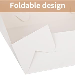 12 Sets 14x10x4in White Bakery Boxes Half Sheet Cake Boxes with Board, Large Treat Boxes for Pastry Baking Cake Donuts Cupcake Pie Packaging