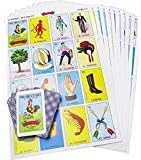 Loteria Authentic Mexican Game, Bingo Game with Colorful Illustrated Cards, Don Clemente Brand (10 Tablas (10 Boards))