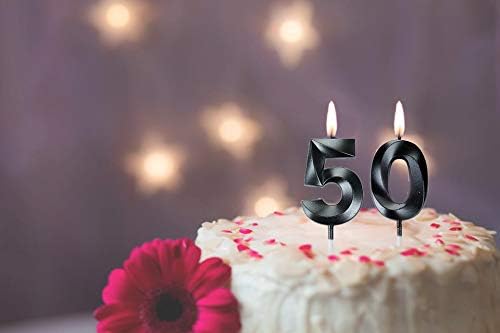 50th Birthday Candles,Gold Number 50 Cake Topper for Birthday Decorations Party Decoration
