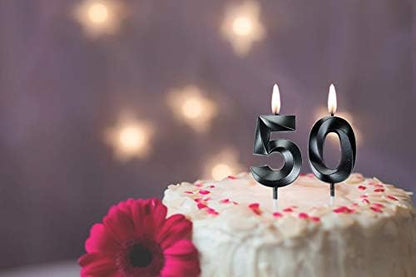 50th Birthday Candles,Gold Number 50 Cake Topper for Birthday Decorations Party Decoration
