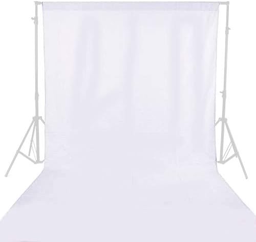GFCC 8FTX10FT White Backdrop Background for Photography Photo Booth Backdrop for Photoshoot Background Screen Video Recording Parties Curtain