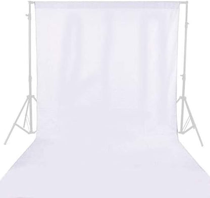 GFCC 8FTX10FT White Backdrop Background for Photography Photo Booth Backdrop for Photoshoot Background Screen Video Recording Parties Curtain