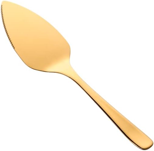 Wedding Cake Knife Server Set, 304 Stainless Steel Spatula Baking Tool Cake Shovel Butter Knives For Pie/Pizza/Cheese (Gold)
