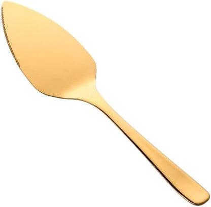 Wedding Cake Knife Server Set, 304 Stainless Steel Spatula Baking Tool Cake Shovel Butter Knives For Pie/Pizza/Cheese (Gold)