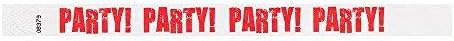 500 WristCo Red Party Tyvek Wristbands for Events - Comfortable Tear Resistant Paper Bracelets ID Wrist Bands for Concerts Festivals Admission Party Identification Tours