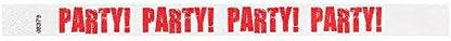 500 WristCo Red Party Tyvek Wristbands for Events - Comfortable Tear Resistant Paper Bracelets ID Wrist Bands for Concerts Festivals Admission Party Identification Tours
