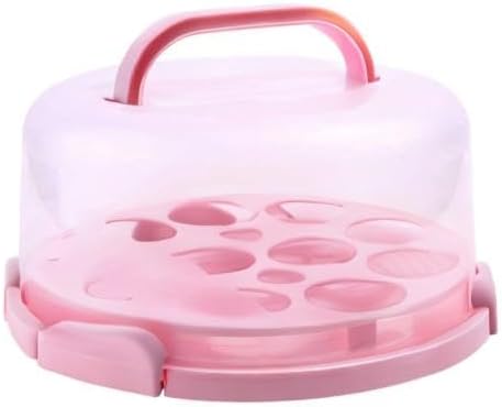 Cake Carrier with Lid and Handle, Ohuhu BPA-Free Cake Containers Cake Holder for 10 inch Cake with 2 Handle Cupcake Carrier - Plastic Cover Two Sided Base for Transport Pie Nut Fruit Mothers Day Gifts