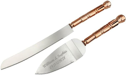 GIFTS INFINITY Personalized Wedding Cake Knife and Server Set with Engraving – Cake Cutting Utensil Set, Keepsake Gift for Wedding, Anniversary, Reception, Birthday & Other Occasions (CH-101WB)