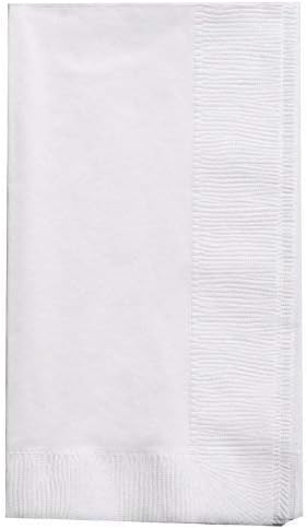 Bell Marque White Dinner Napkin-300 2-Ply White Dinner Napkins, 0.1" Height, 17" width, 15" Length (Pack of 300)