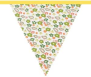 jijAcraft 39Ft Triangle Bunting Banner, 42Pcs Tea Floral Party Bunting Cotton Fabric Flags Pennant Garlands for Birthday Party, Wedding, Baby Shower, Outdoor and Home Decorations (Pink)