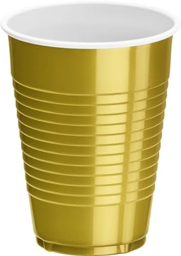 DecorRack 20 Party Cups 12 oz Disposable Plastic Cups for Birthday Party Bachelorette Camping Indoor Outdoor Events Beverage Drinking Cups (Black, 20)