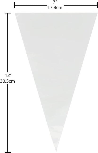 Keenpioneer Piping Bag - Disposable Cake Decorating Bag 100 Count, 12 inch, Clear