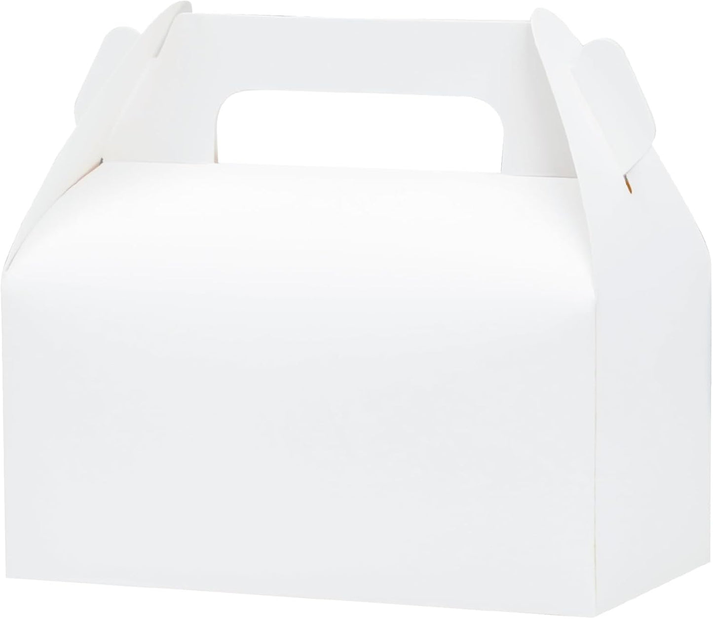 UnicoPak 30 Pack Party Favor Boxes Treat Boxes, White Gable Gift Boxes for Party Favors Goodies Cookies Treats Candies Meals Lunch, 6.5x3.5x3.5 Inches