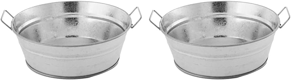 American Metalcraft MTUB63 Natural Galvanized Tub with Side Handle - 27 oz, 6-Inch