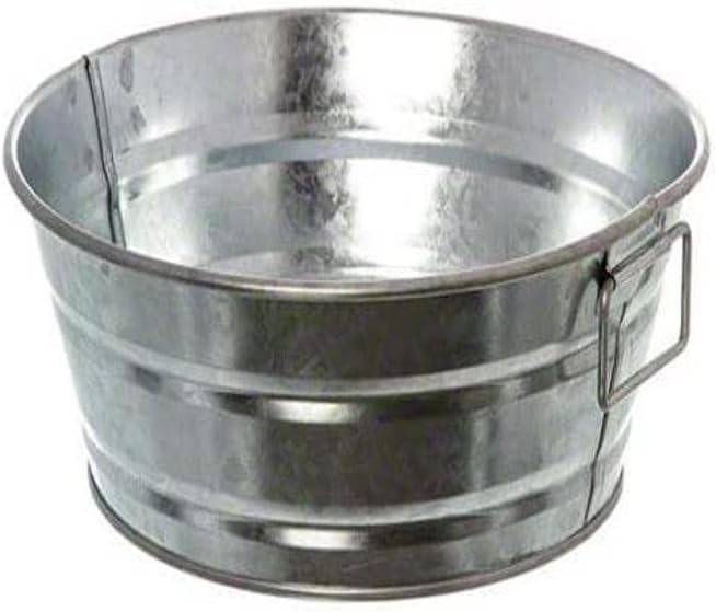 American Metalcraft MTUB63 Natural Galvanized Tub with Side Handle - 27 oz, 6-Inch