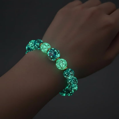 Handmade Glow-in-the-Dark Beaded Bracelet, Luminous Wrist Accessory, Fashion Bracelet for Women, Ideal Gift for Night Events, Parties & Birthdays