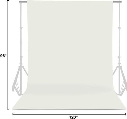 GFCC 8FTX10FT White Backdrop Background for Photography Photo Booth Backdrop for Photoshoot Background Screen Video Recording Parties Curtain