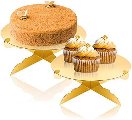 12 inch One Tier Cardboard Cake Stand,Black Cupcake Stand for Birthday Wedding DIY Dessert Decoration