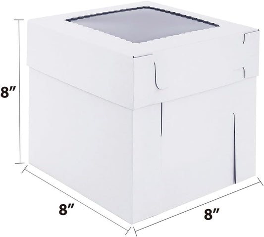 Tall Cake Boxes for Tier Cakes,10x10x12 Inch [3Pack ] Thick Sturdy Cake Box with Window, Layer Cake Carrier,Disposable Cake Containers