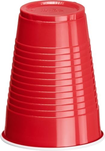 DecorRack 20 Party Cups 12 oz Disposable Plastic Cups for Birthday Party Bachelorette Camping Indoor Outdoor Events Beverage Drinking Cups (Black, 20)