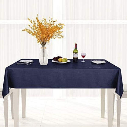 sancua Clear Plastic 100% Waterproof Tablecloth - 54 x 78 Inch - Vinyl PVC Rectangle Table Cloth Protector Oil Spill Proof Wipe Clean Table Cover for Dining Tables, Parties & Camping, Crystal Clear