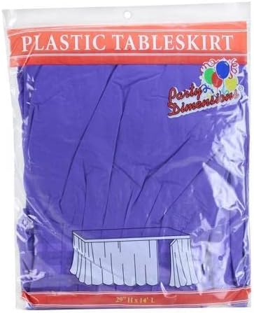Party Dimensions Plastic Table Skirt, 29-Inches by 14-Feet - White - 6 Pack