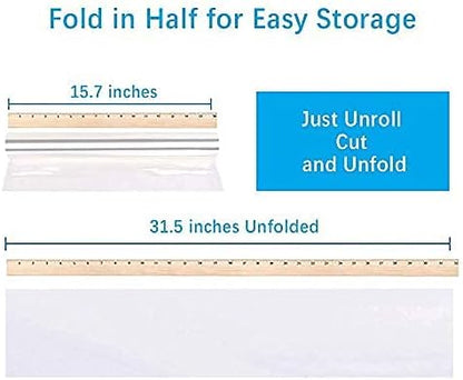 JOYIT 100 ft Clear Cellophane Wrap Roll (31.5 in x 100 ft) - 3 Mil Thicken Cellophane Roll,Cellophane Bags Large,Wrapping Paper for Flower Gift Baskets Wrap (31.5" fold into 16")