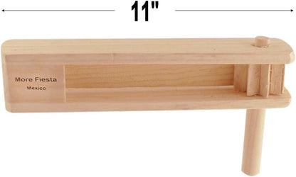 Large Wooden Mexican Matraca Noisemaker - 11" Long Ratchet