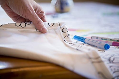 Animal Fun Design – Square Tablecloth 60”X60” – Interactive Coloring Tablecloth for Kids - Poly/Cotton Fabric – Washable and Reusable – DIY Activity for Children and Adults