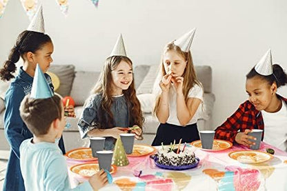 DecorRack 20 Party Cups 12 oz Disposable Plastic Cups for Birthday Party Bachelorette Camping Indoor Outdoor Events Beverage Drinking Cups (Black, 20)