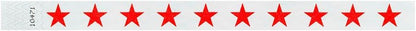 500 WristCo Red Stars Tyvek Wristbands for Events - Comfortable Tear Resistant Paper Bracelets ID Wrist Bands for Concerts Festivals Admission Party Identification Tours