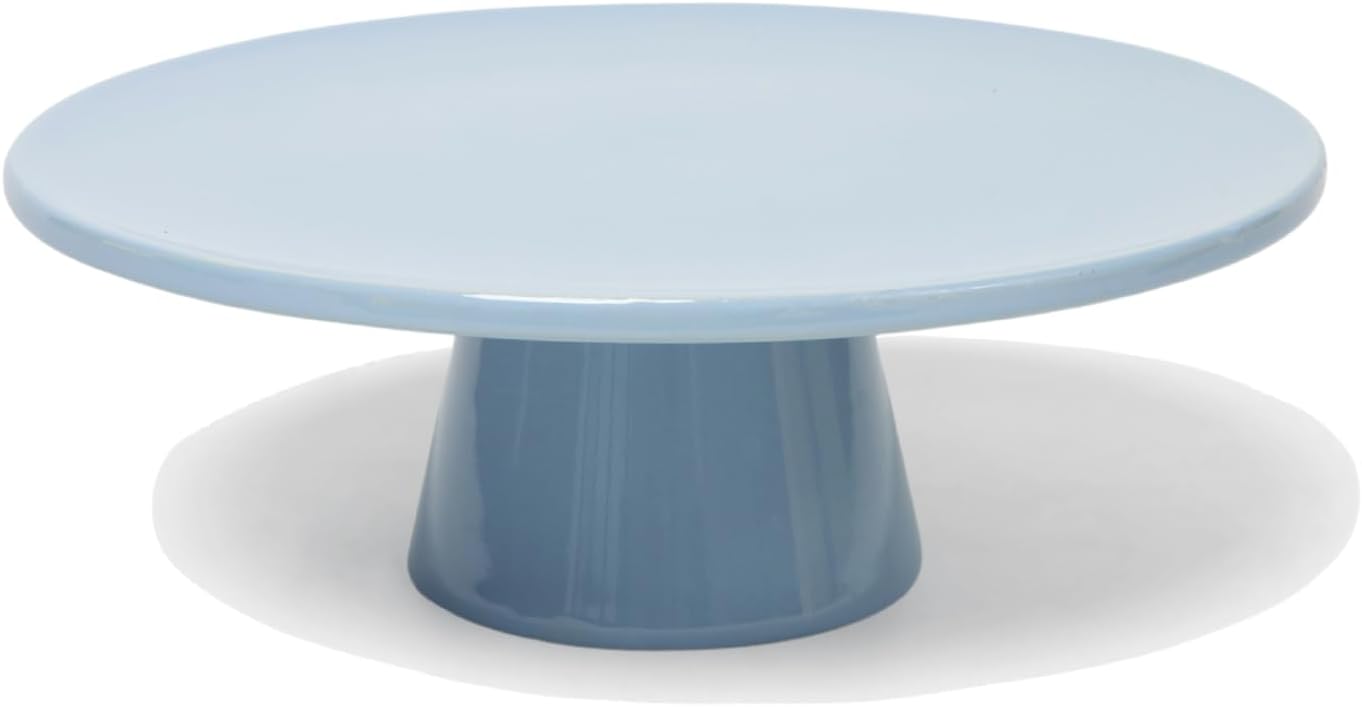 The Cake Stand – 10 Inch Gloss Ceramic Pedestal Cake Stand, Modern Footed Dessert Stand for Cakes, Cupcakes, Cookies & More (Periwinkle)