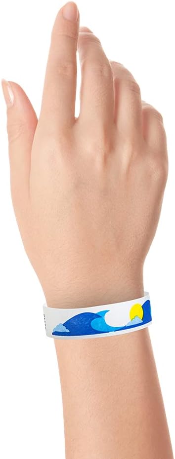 500 WristCo Red Hawaiian Flower Tyvek Wristbands for Events - Comfortable Tear Resistant Paper Bracelets ID Wrist Bands for Concerts Festivals Admission Party Identification