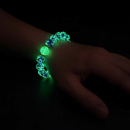 Handmade Glow-in-the-Dark Beaded Bracelet, Luminous Wrist Accessory, Fashion Bracelet for Women, Ideal Gift for Night Events, Parties & Birthdays