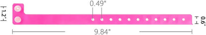 Ouchan Plastic Event Wristbands Neon Green- 100 Pack Vinyl Wristbands for Party