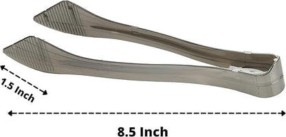 PARTY BARGAINS 8.5″ Clear Plastic Serving Tongs 12-Pack – Heavy-Duty Disposable & Reusable Kitchen Tongs for Parties BBQ Buffet Salad Appetizers Catering