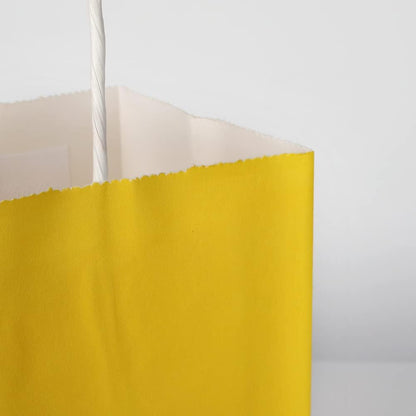 Oikss 100 Pack 5.25x3.25x8.25 Inch Small White Kraft Paper Bags with Handles Bulk for Birthday Wedding Party Favors Grocery Retail Shopping Business Goody Craft Gift Bags Cub Sacks (100pcs Count)