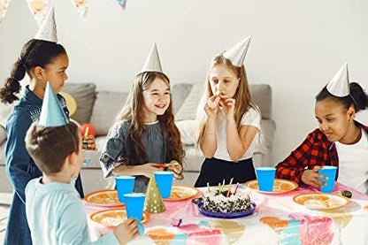 DecorRack 20 Party Cups 12 oz Disposable Plastic Cups for Birthday Party Bachelorette Camping Indoor Outdoor Events Beverage Drinking Cups (Black, 20)