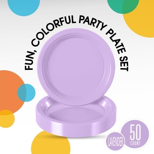Exquisite Party Solids Red Plastic Plates For Party Supplies 10" Red Disposable Plates Heavy Duty 50 Pcs Plastic Dinnerware Sets Heavy Duty 350 GSM Disposable Dinnerware Set