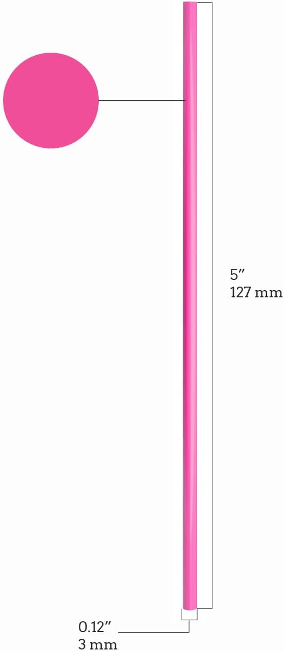 Disposable Plastic Coffee Stirrer Straw - 5 Inch Sip Stir Stick (1000, Neon)